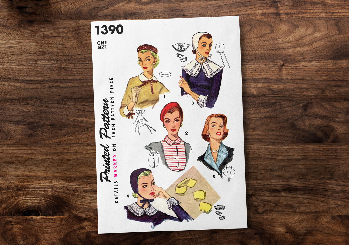 1390SP - Women's Accessories: Cap, Cuffs & Dickey *REPRODUCTION* - One Size