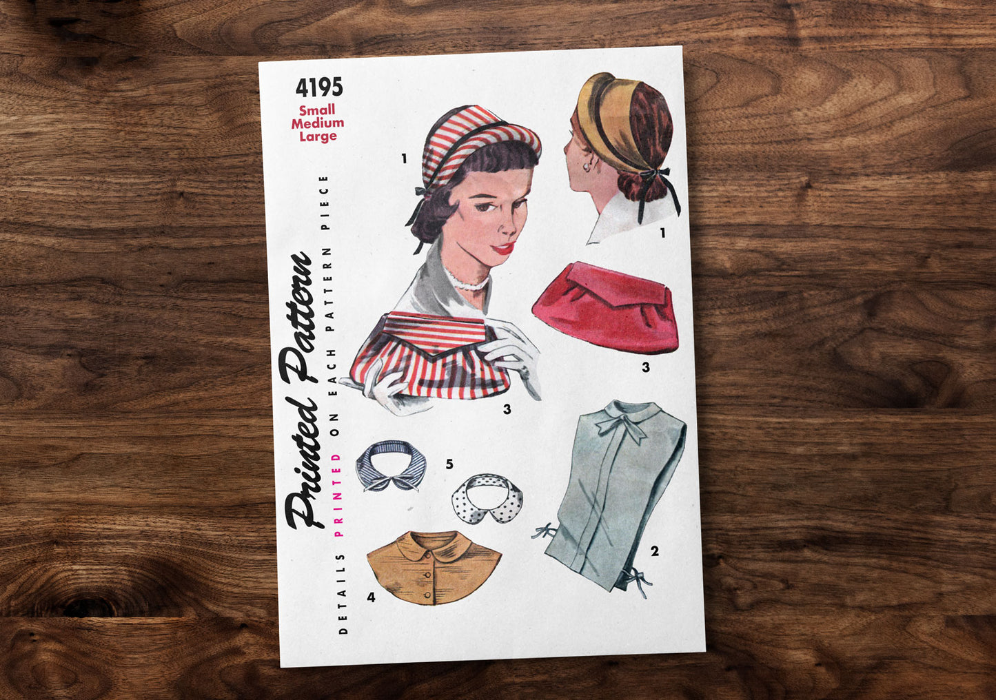 4195SP - Women's Accessories: Hat, Dickeys, Collar and Bag *REPRODUCTION* - Size S, M, L