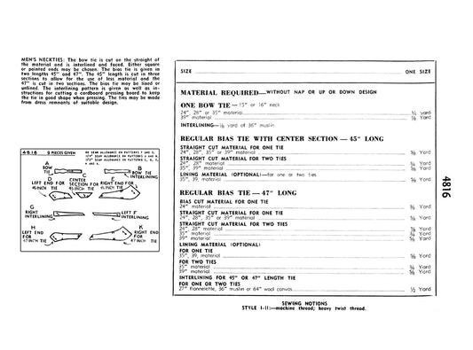 4816SP - Men's Accessories: Ties 3 different styles *REPRODUCTION* - One Size