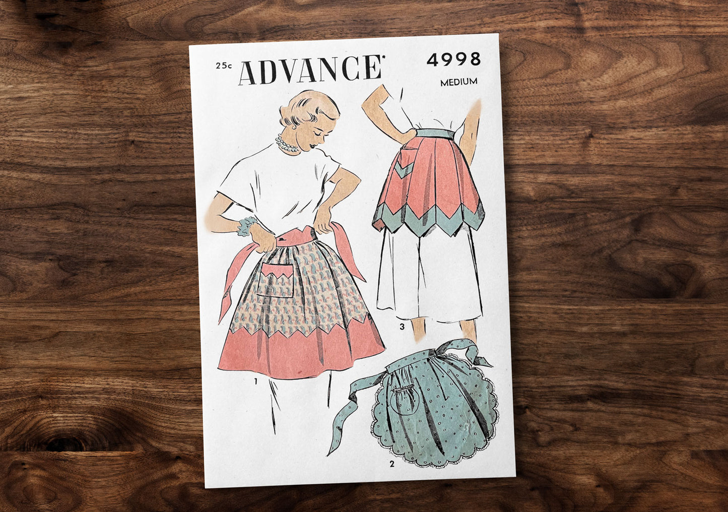 4998AP - Women's Accessories: Apron 3 different styles *REPRODUCTION* - Size M