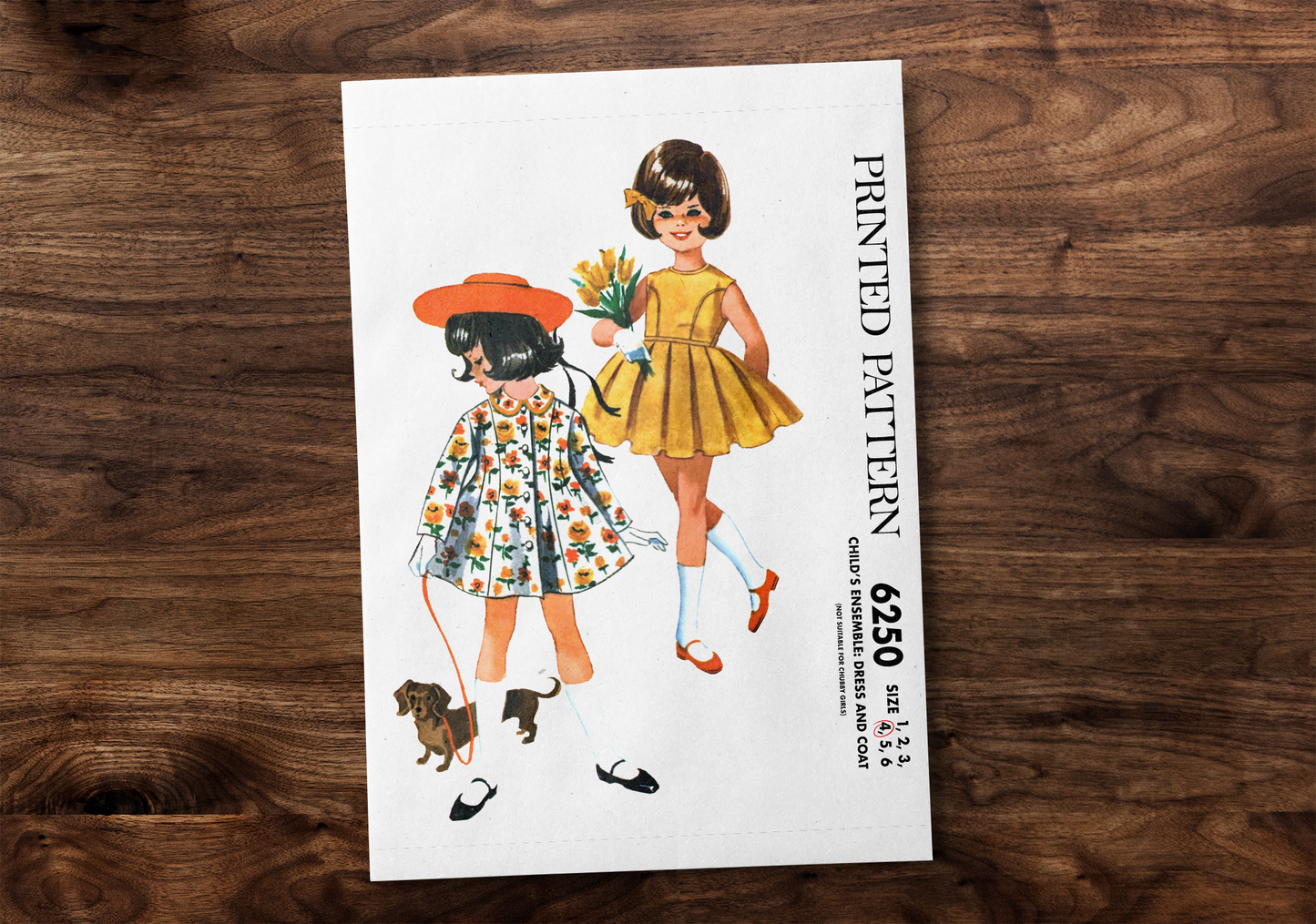 6250MC - Girls Dress and Coat - Vintage Sewing Pattern - 1960s - Toddler Child Kids - *REPRODUCTION* - Available sizes: 1, 2, 3, 4, 5, 6
