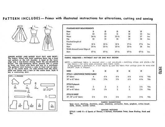 1970SP - Playsuit outfit Top, Shorts & Skirt from the 1940s - Available Sizes: 11, 12, 13, 14, 15