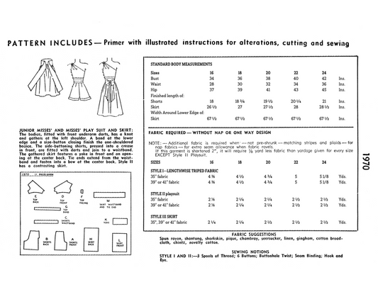 1970SP - Playsuit outfit Top, Shorts & Skirt from the 1940s - Available Sizes: 16, 18, 20, 22, 24