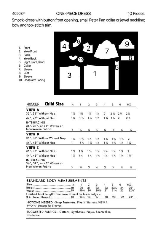 4050BP - Girls 1950s Summer Dress with petticoat - Toddler Child - *REPRODUCTION* - Available sizes: 6-9mns, 1, 2, 3, 4, 5, 6, 6X