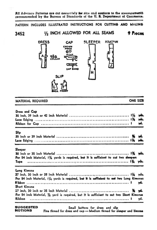 3452AP - One Size - Baby Infant