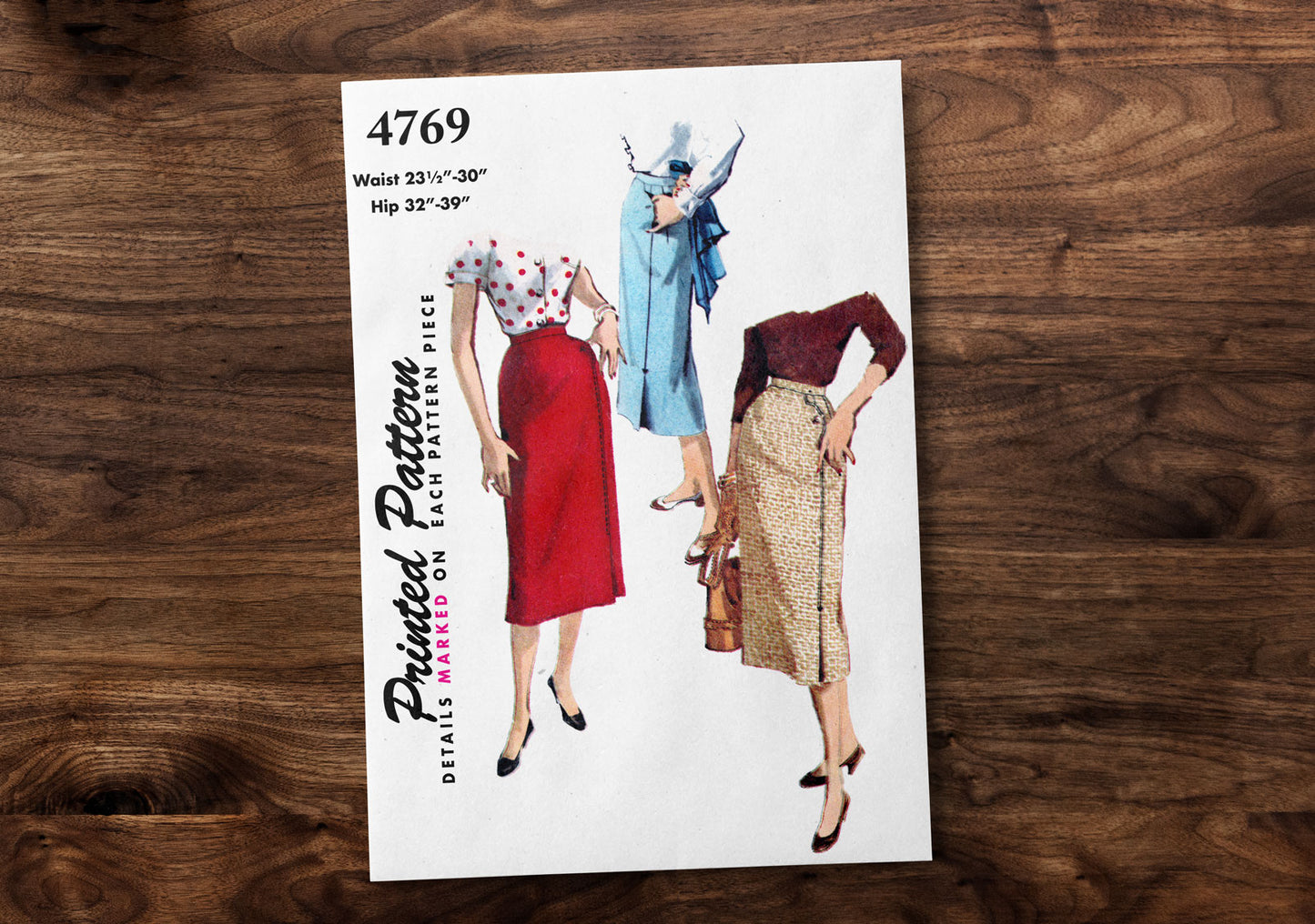 4769SP - Women's Skirt from 1950s Vintage Sewing Pattern *REPRODUCTION*