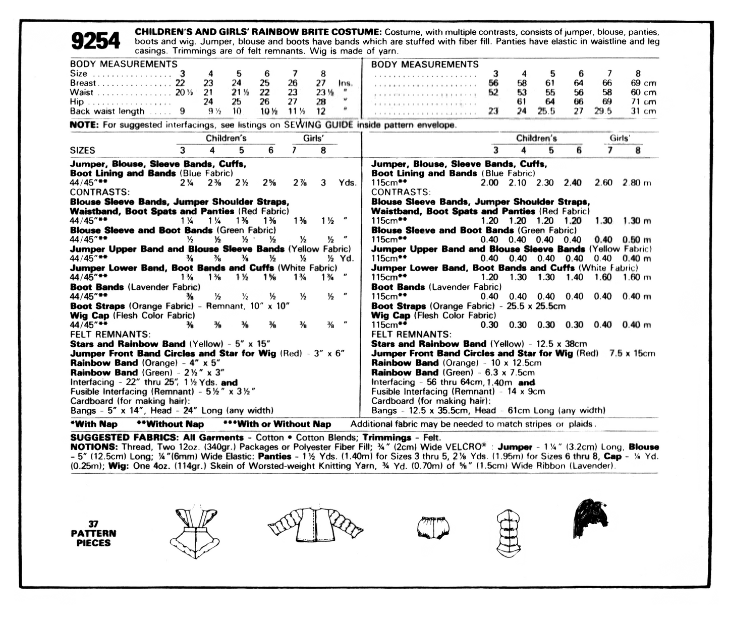 9254MC - Girls 1980s Costume Character - Vintage Sewing Pattern - Toddler Child Kids - *REPRODUCTION* - Available sizes: 3, 4, 5, 6, 7, 8